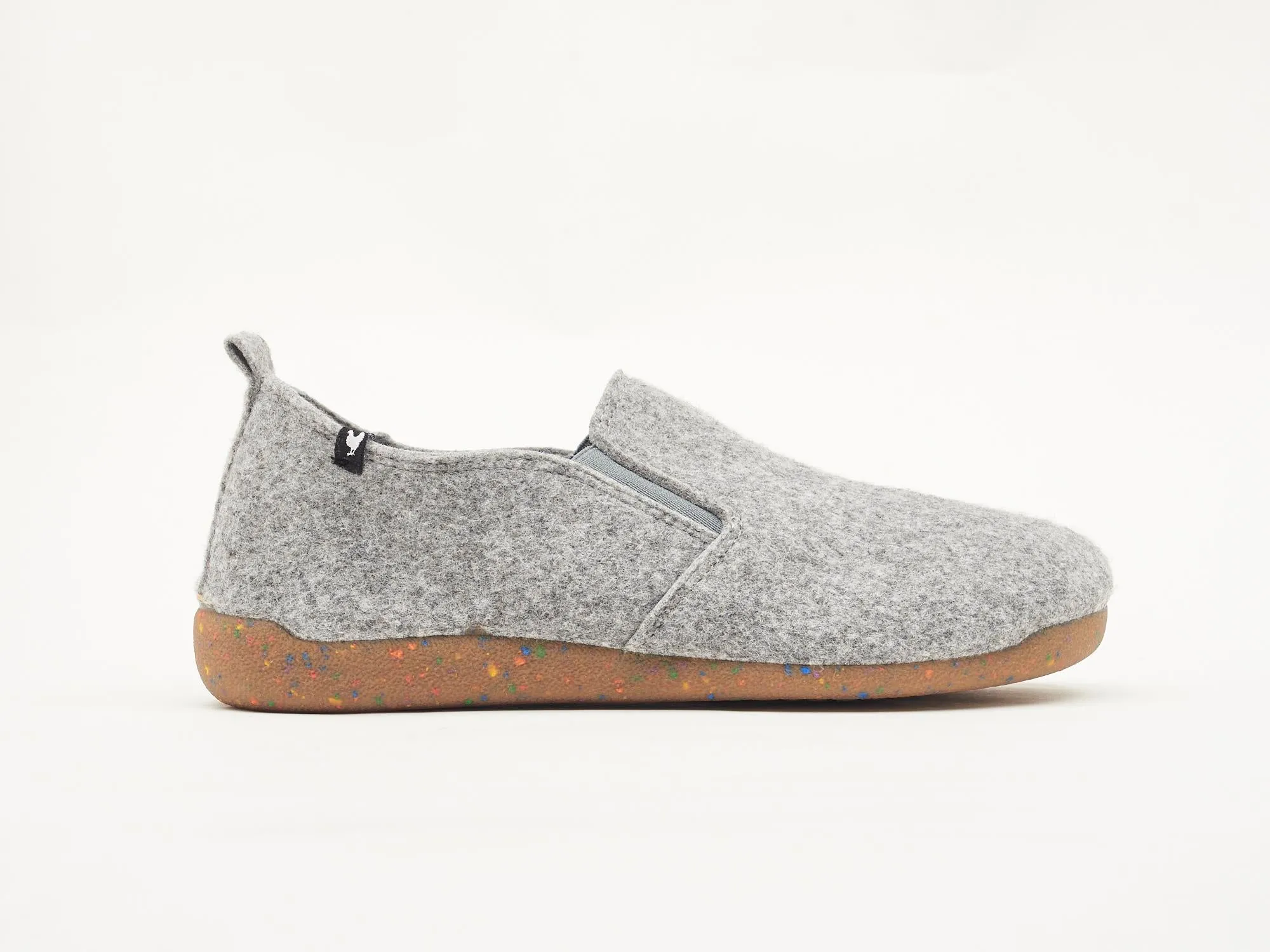 Soft eco felt slippers with rubber soles, 100% recycled