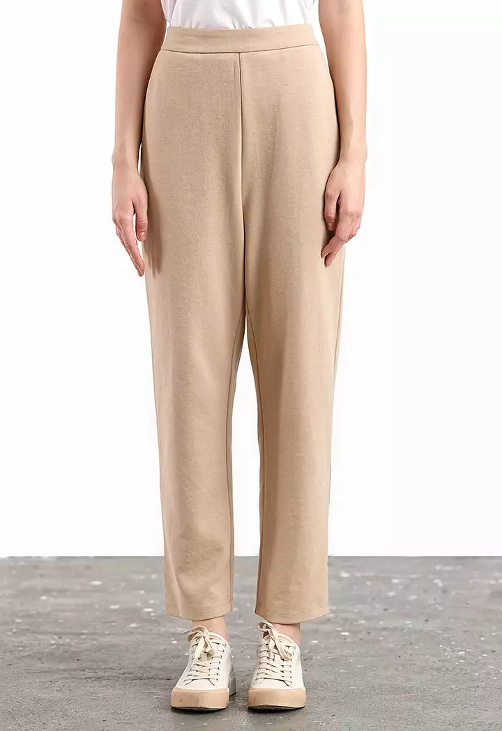 Solid Wrap Pullover Straight Leg Trouser