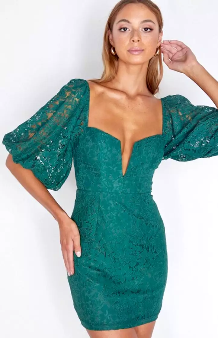 Soraya green lace dress