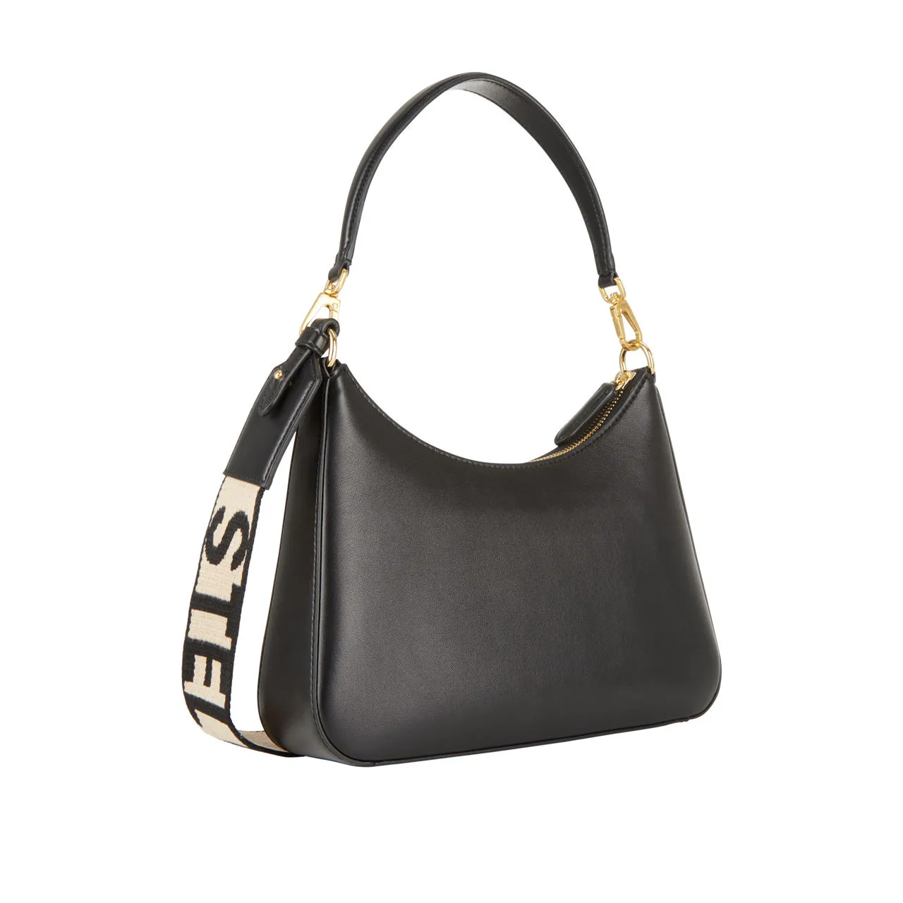 STELLA MCCARTNEY Logo Strap Shoulder Bag - Black