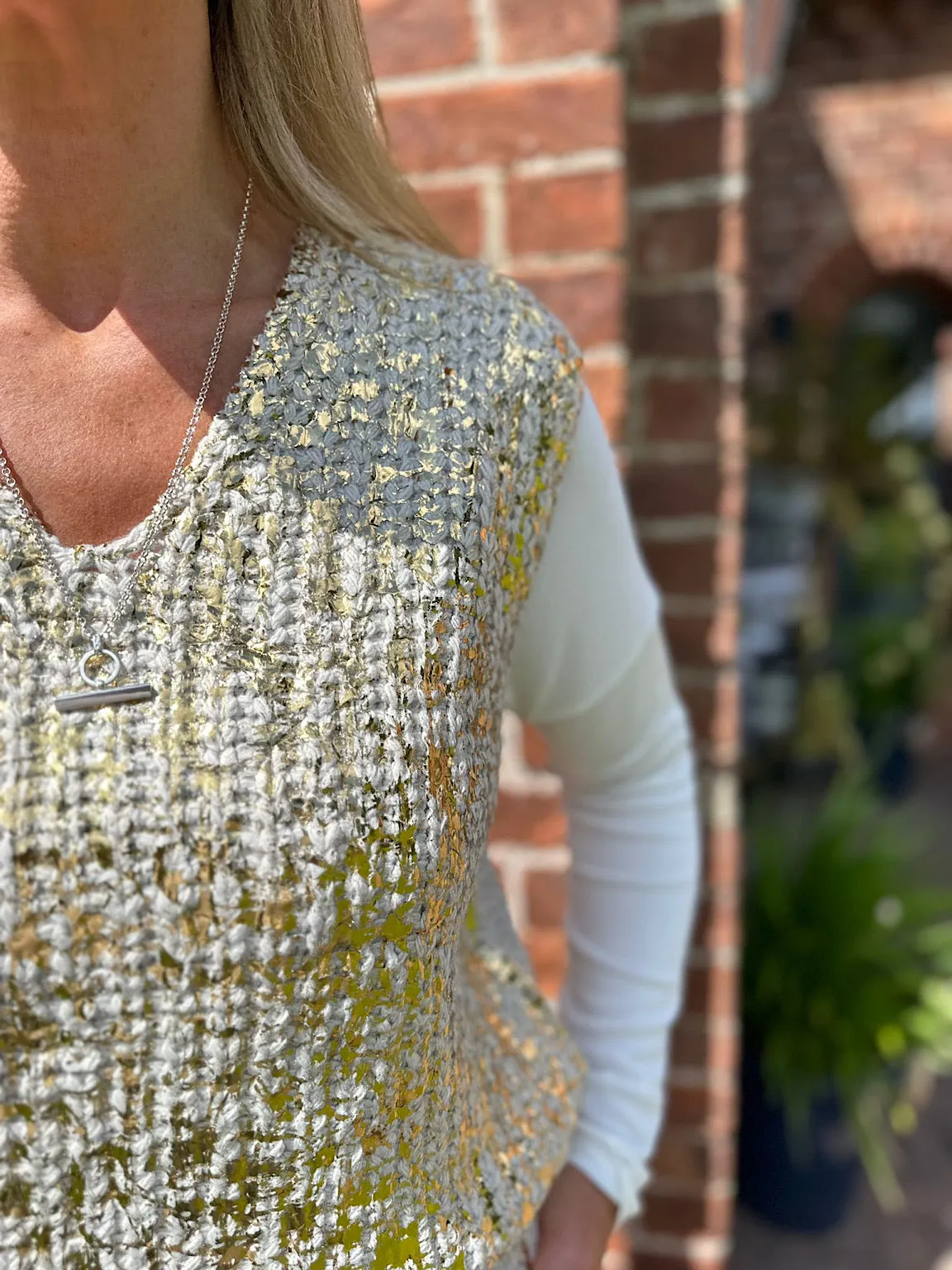 Stone Gold Detail Jumper Vest Jeanette