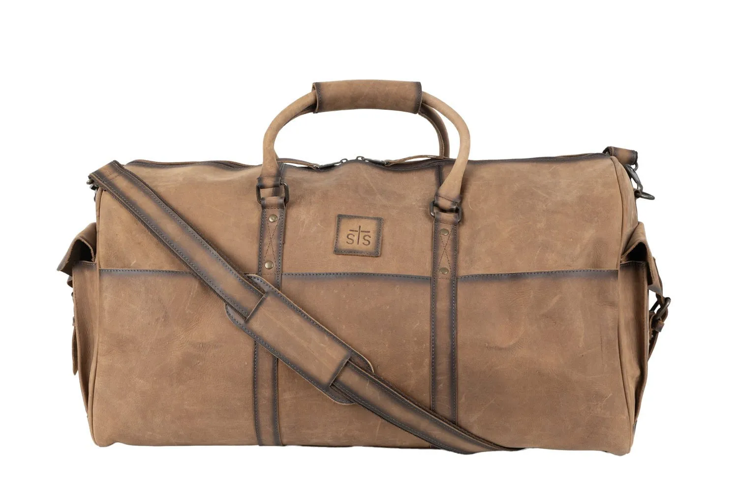 STS Ranchwear Mens Foreman Veg-Tan Leather Duffel Bag