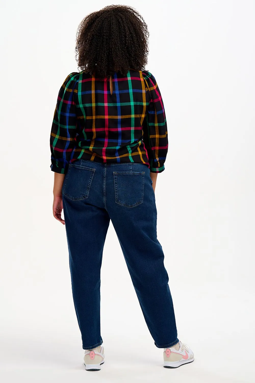 Sugarhill Brighton Black Rainbow Check Blaise Top