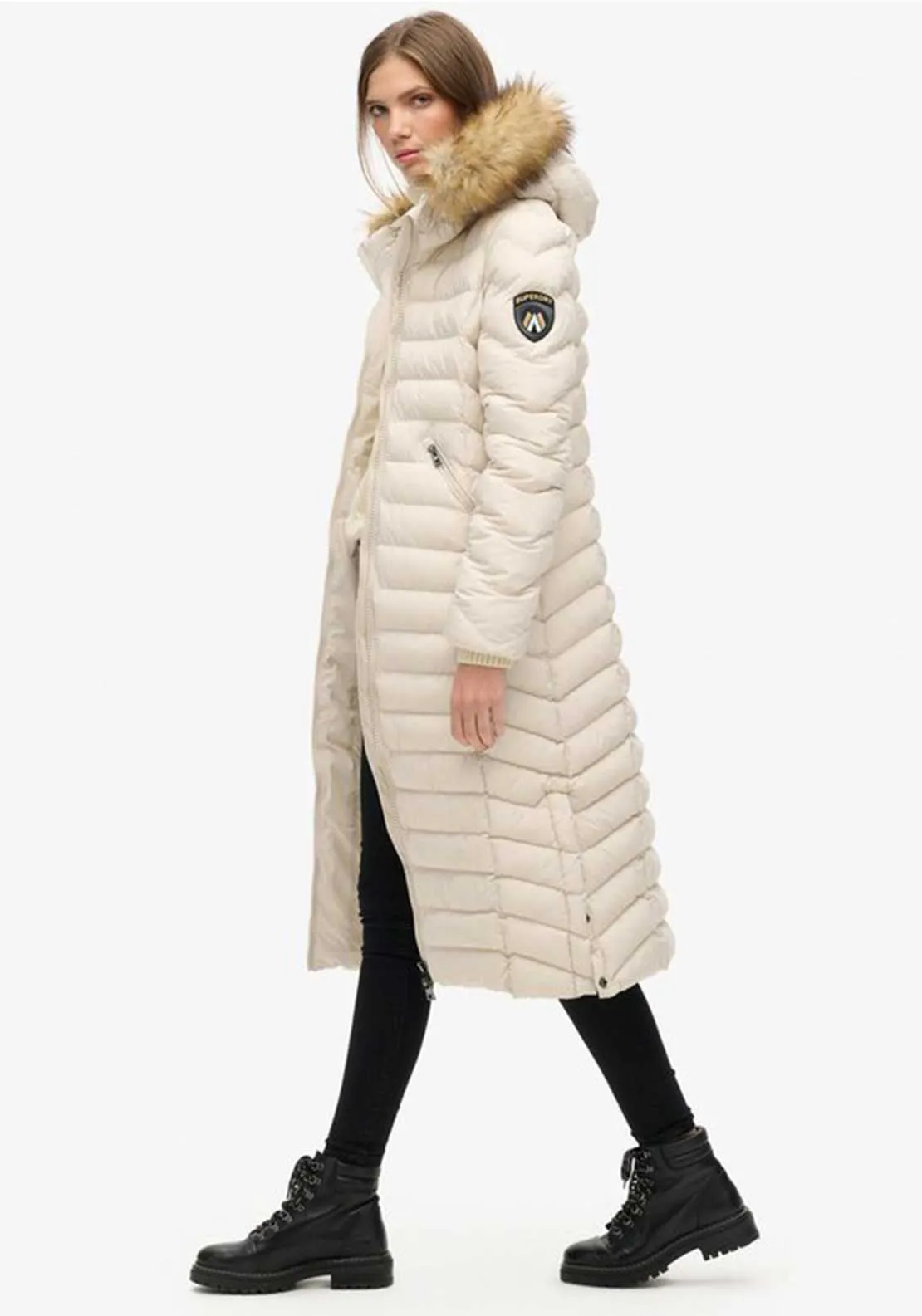 Superdry Womens Fuji Padded Coat, Cream