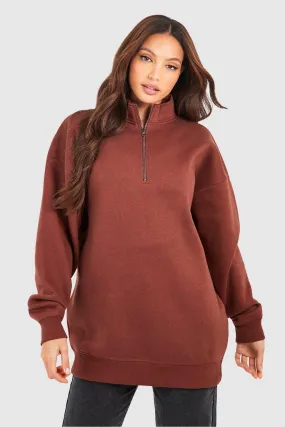 Tall Basic Half Zip Oversized Sweater