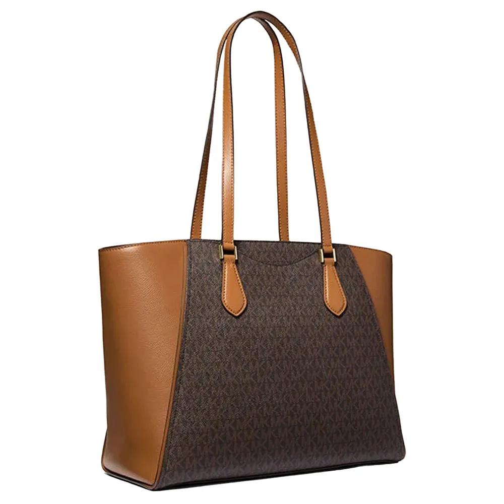 Taryn Large Signature Logo and Leather Tote Bag