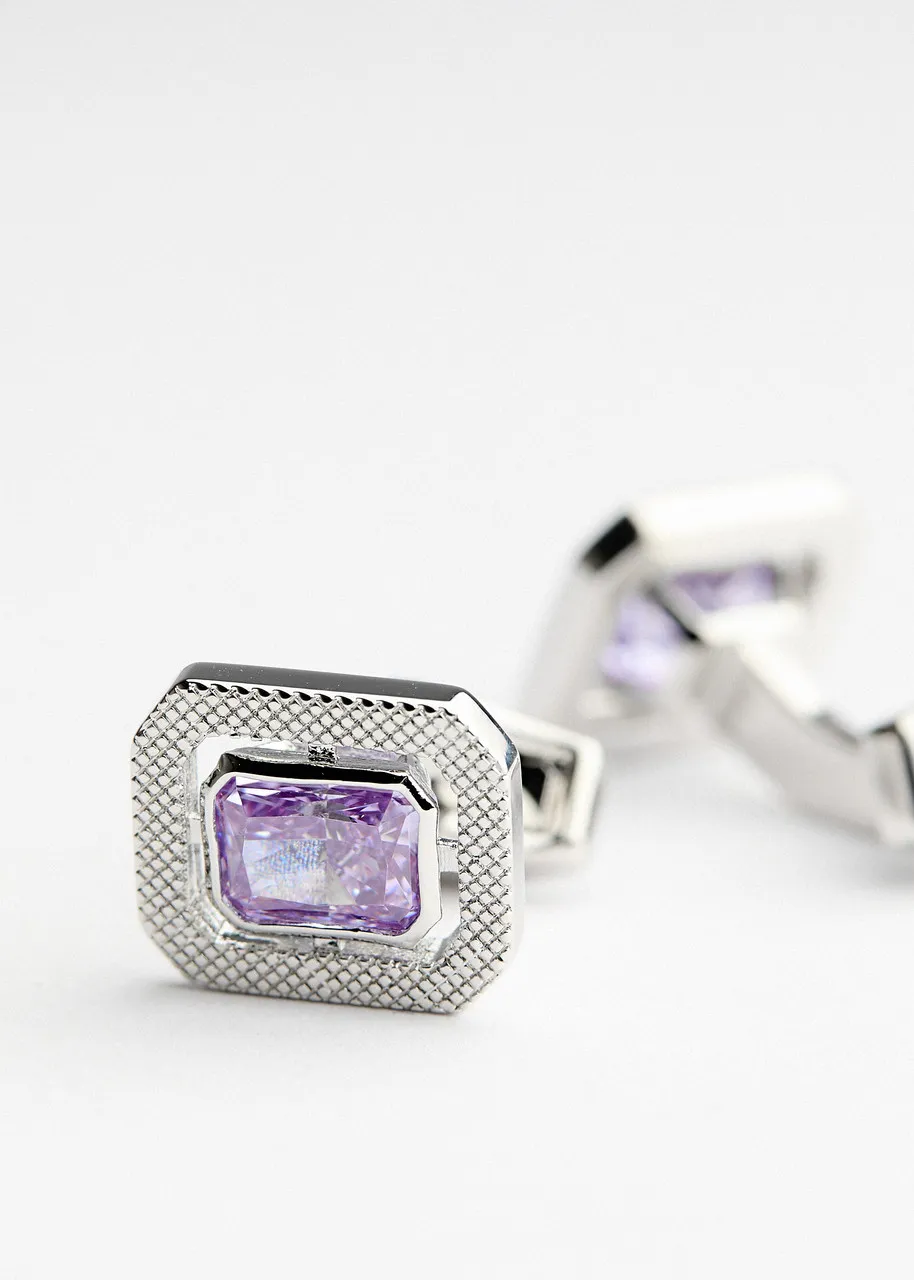 TATEOSSIAN Crystal-embellished palladium-plated cufflinks  -                         -                     -                