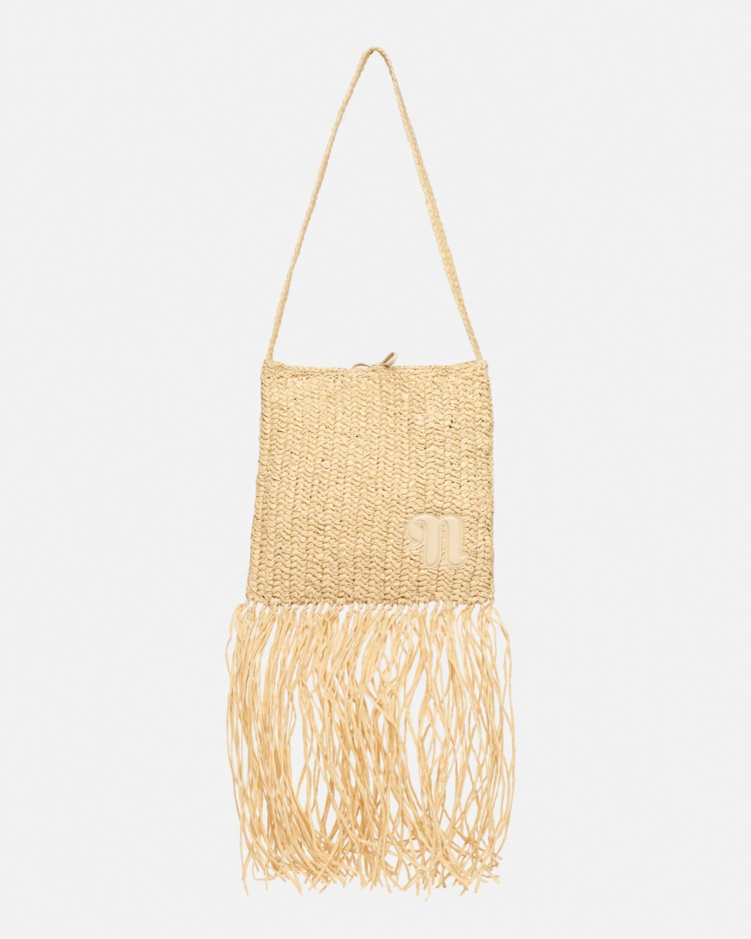 The Fringe Tote - Sale Fringed Raffia Tote - NaturalAlmond