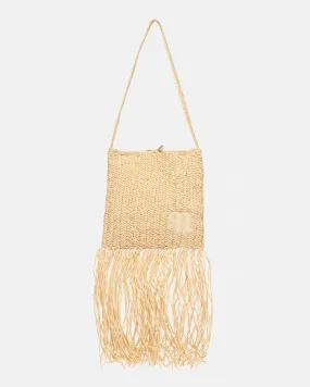 The Fringe Tote - Sale Fringed Raffia Tote - NaturalAlmond