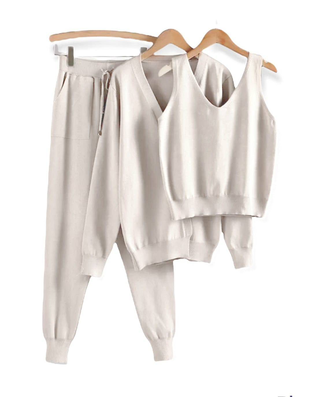 Three Piece Camisole Cardigan Trousers Set