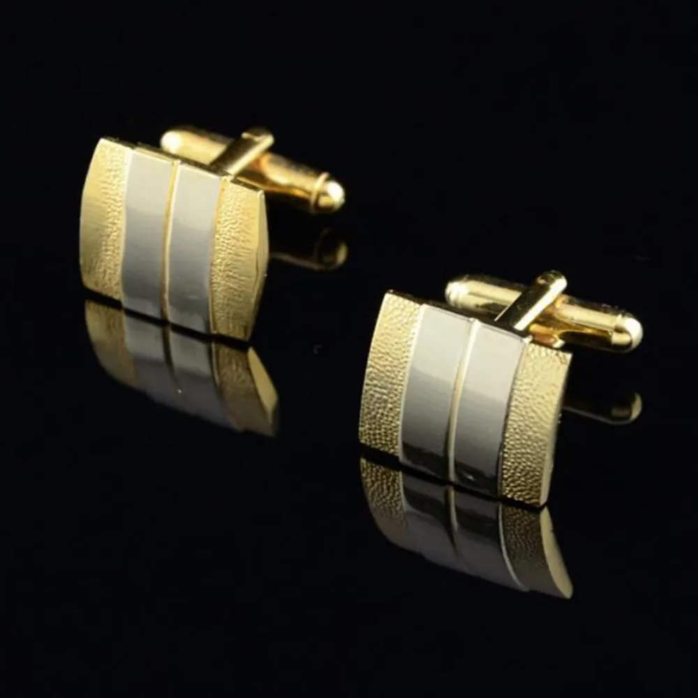 Tie Clips Simple Party Gift For Men Men Gold Color Metal Necktie Tie Bar Clasp Clip Cufflinks Sets SM6