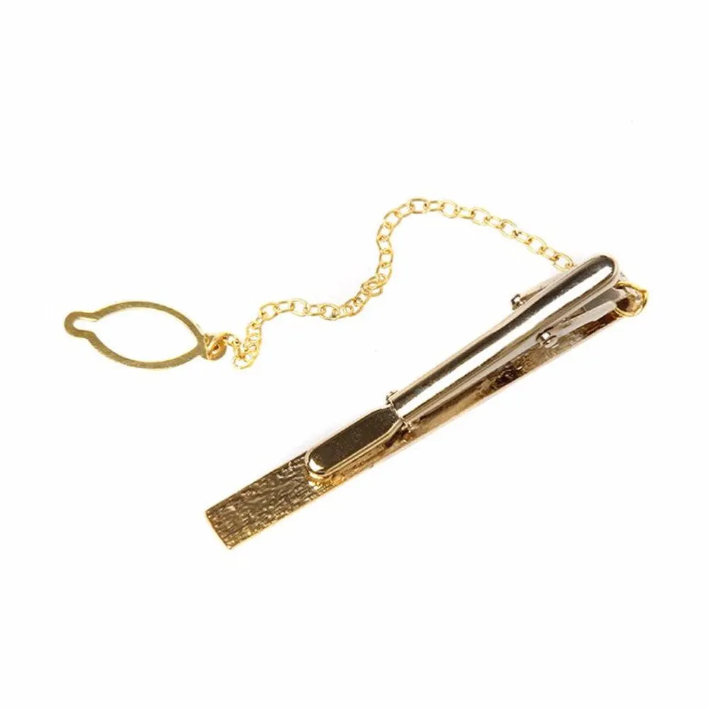 Tie Clips Simple Party Gift For Men Men Gold Color Metal Necktie Tie Bar Clasp Clip Cufflinks Sets SM6