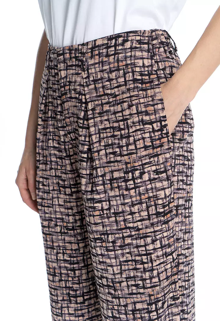 Tile Printed Straight Leg Trouser