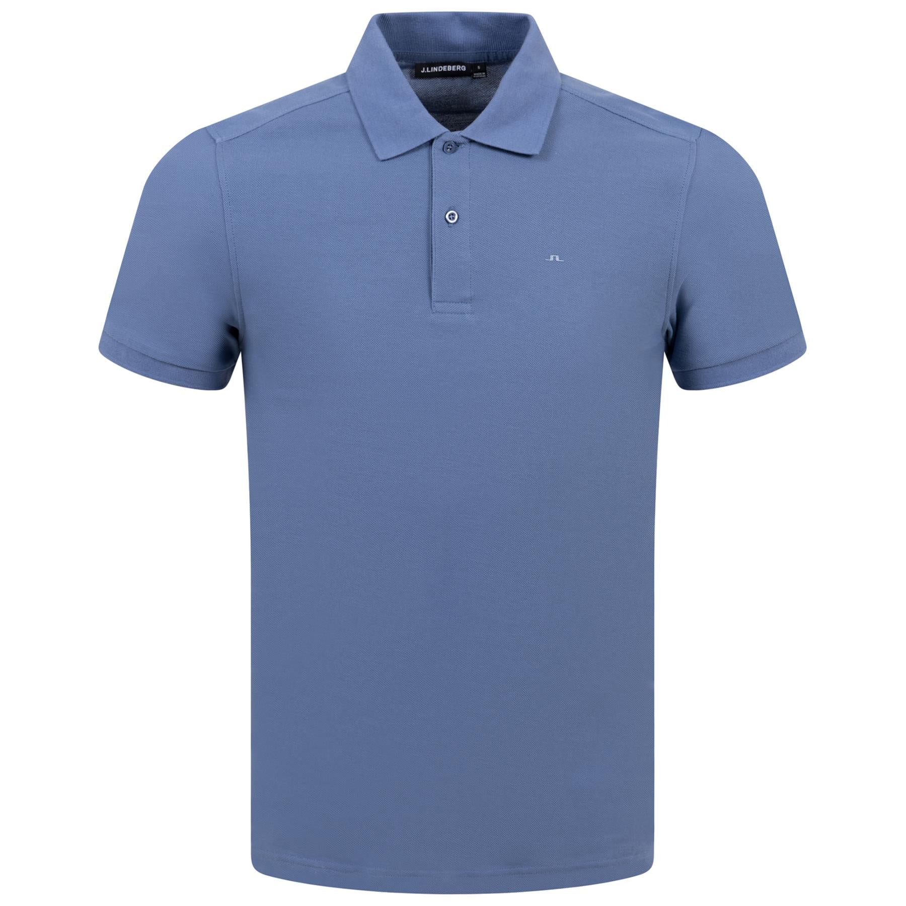 Troy Slim Fit Cotton Pique Polo Batik Bijou Blue - SS24