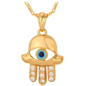 U7 Jewelry Hamsa Hand Evil Eye Pendant Necklace