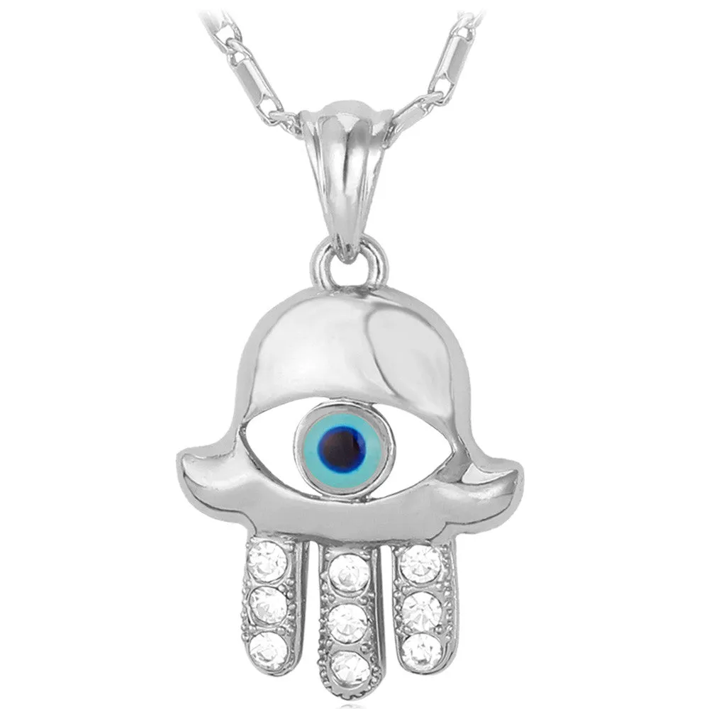 U7 Jewelry Hamsa Hand Evil Eye Pendant Necklace