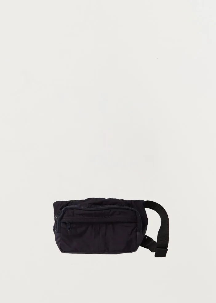 Unisex Indigo Nylon Satin Belt Bag