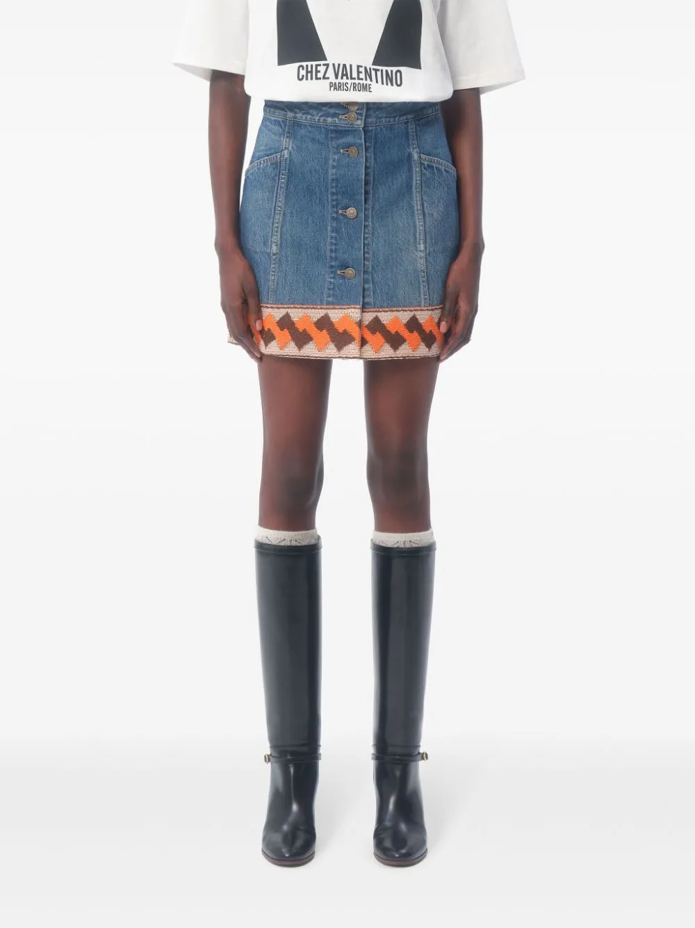 Valentino Denim Mini Skirt