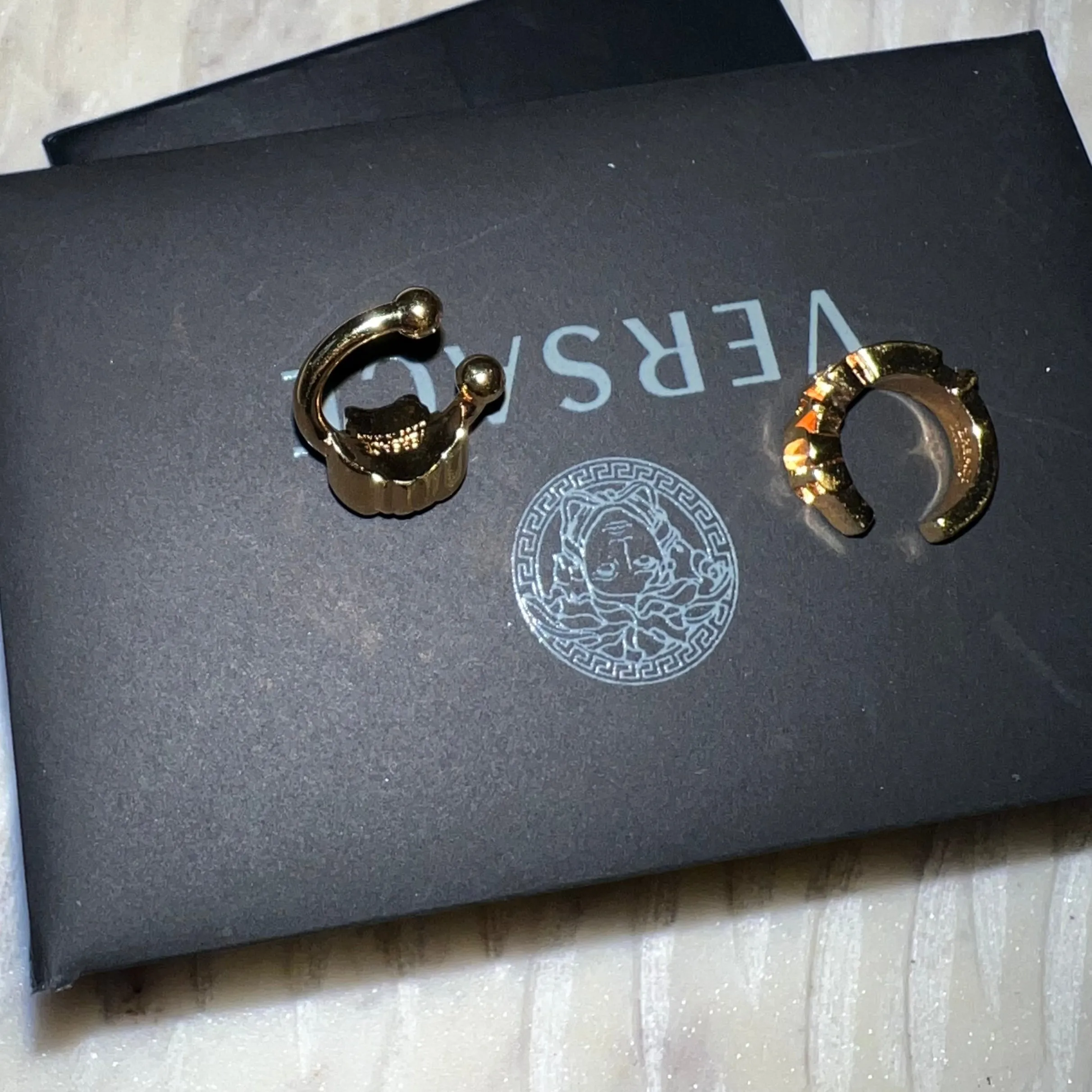 Versace Women's Metallic Mismatched Medusa And Logo Ear Cuffs