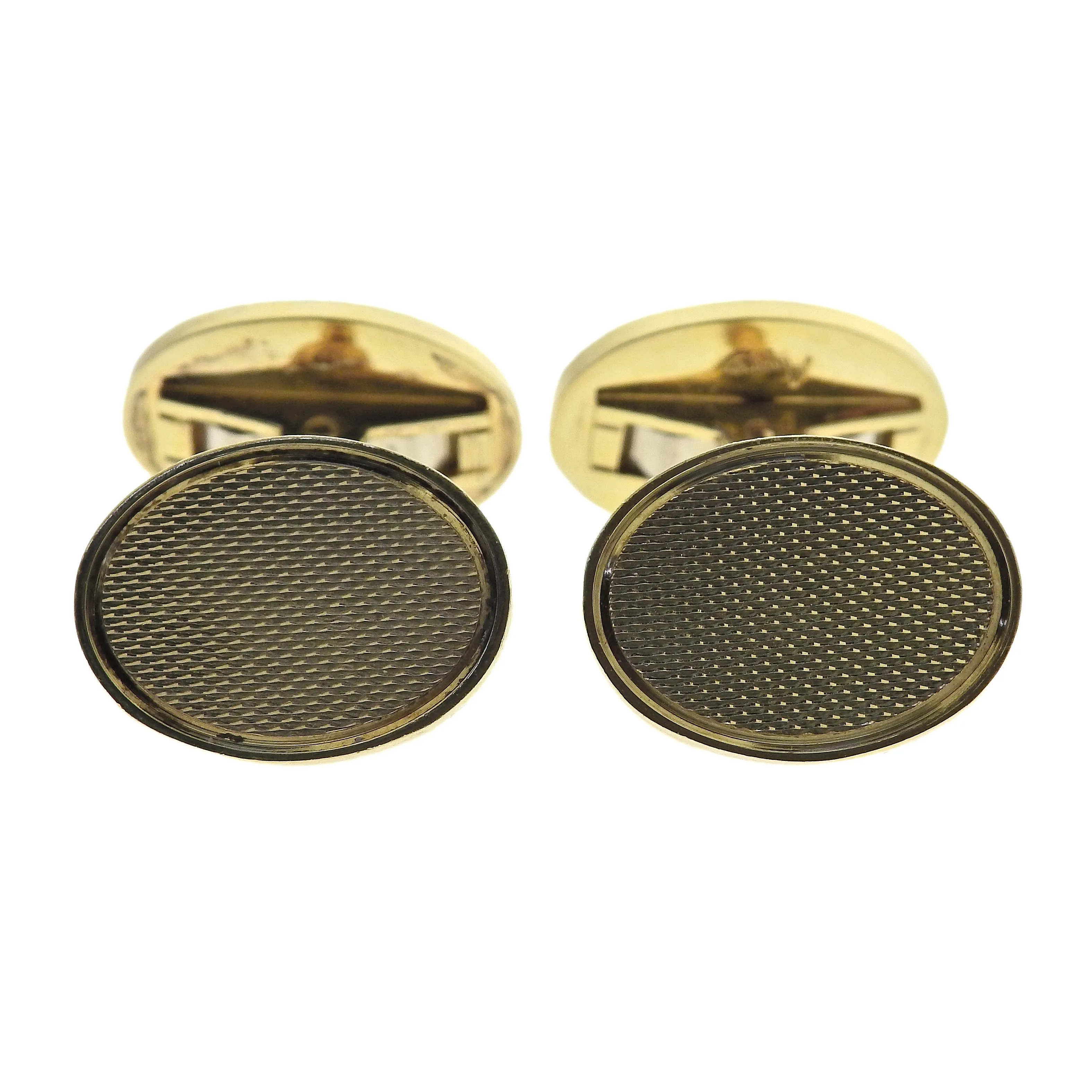 Vintage Classic Asprey London 18k Gold Cufflinks