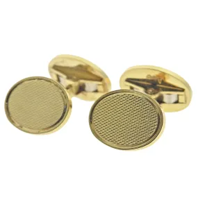 Vintage Classic Asprey London 18k Gold Cufflinks