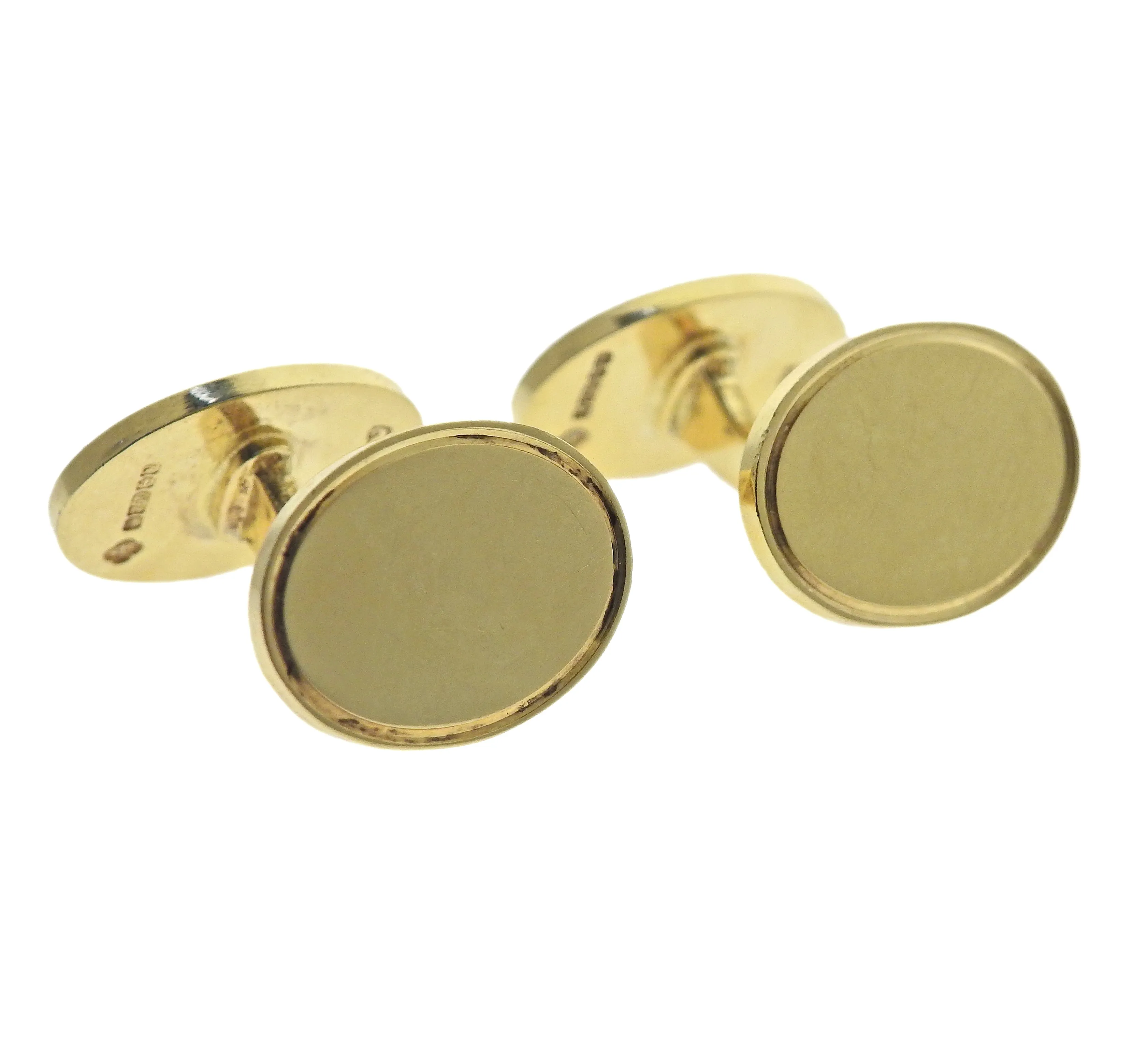 Vintage Classic Asprey London 18k Gold Cufflinks