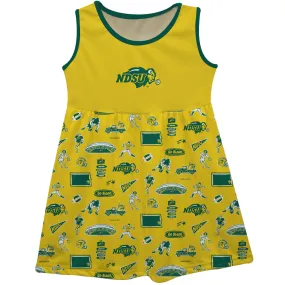 Vive La Fete NDSU Bison Girls Infant Gold Impressions Artwork Tank Top Dress