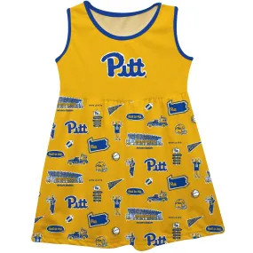 Vive La Fete Pitt Panthers Girls Toddler Gold Impressions Artwork Tank Top Dress