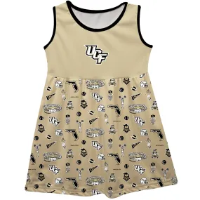 Vive La Fete UCF Knights Girls Toddler Gold Impressions Artwork Tank Top Dress