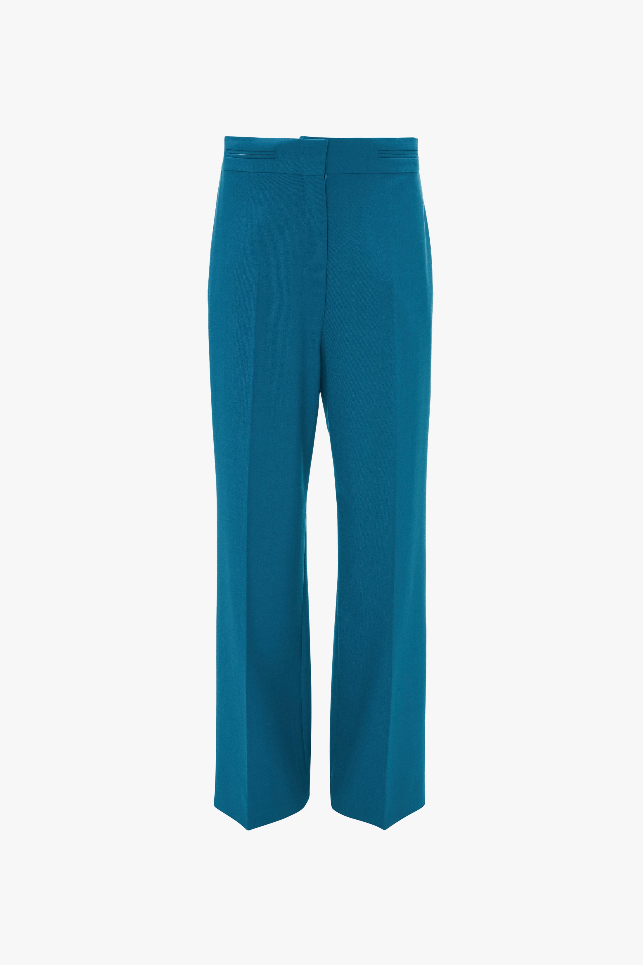 Waistband Detail Straight Leg Trouser In Petroleum