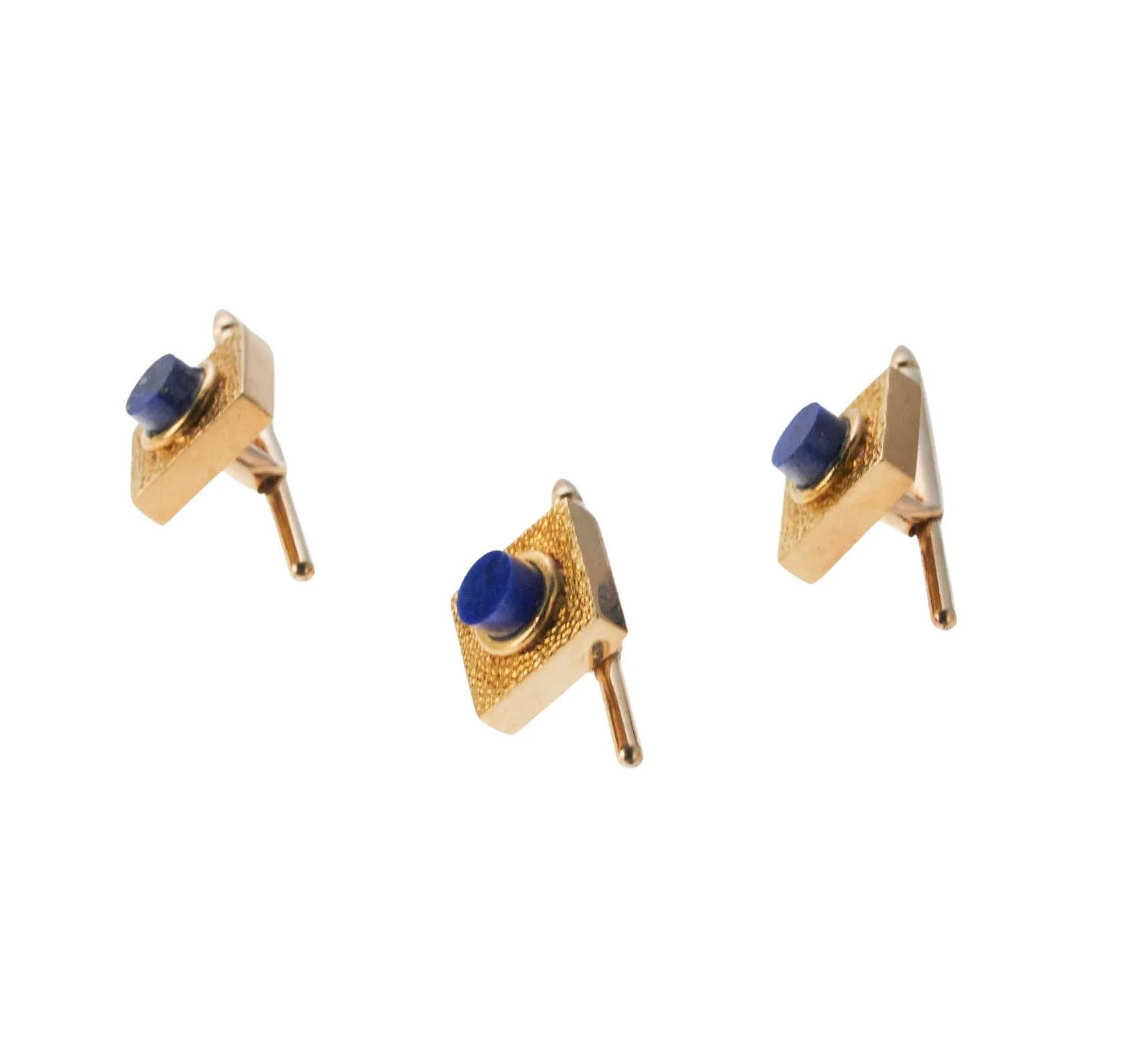 Wander France 1960s Gold Lapis Cufflinks Studs Set