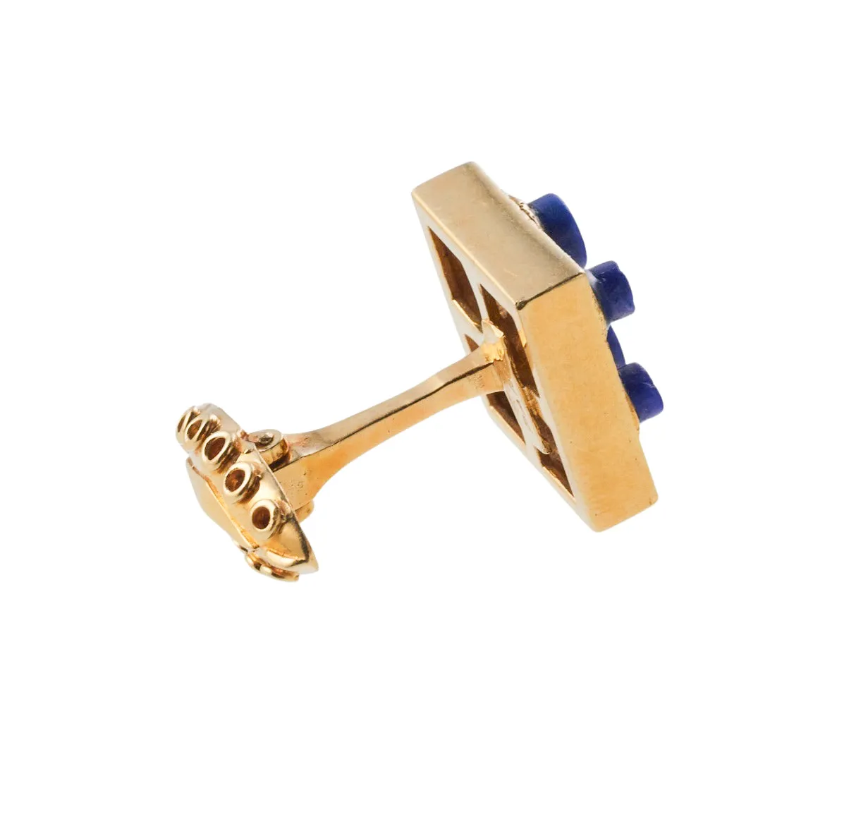 Wander France 1960s Gold Lapis Cufflinks Studs Set