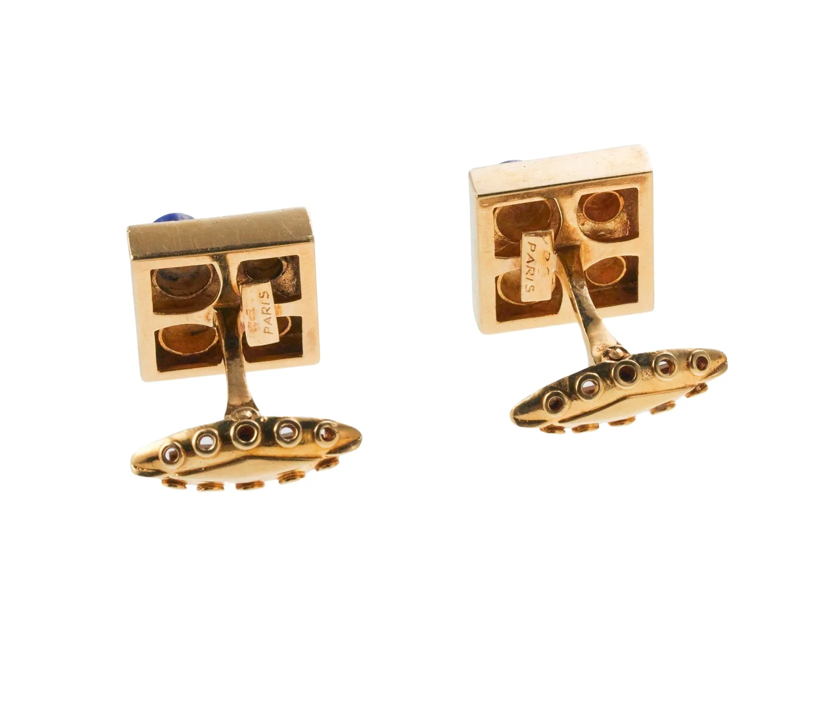 Wander France 1960s Gold Lapis Cufflinks Studs Set