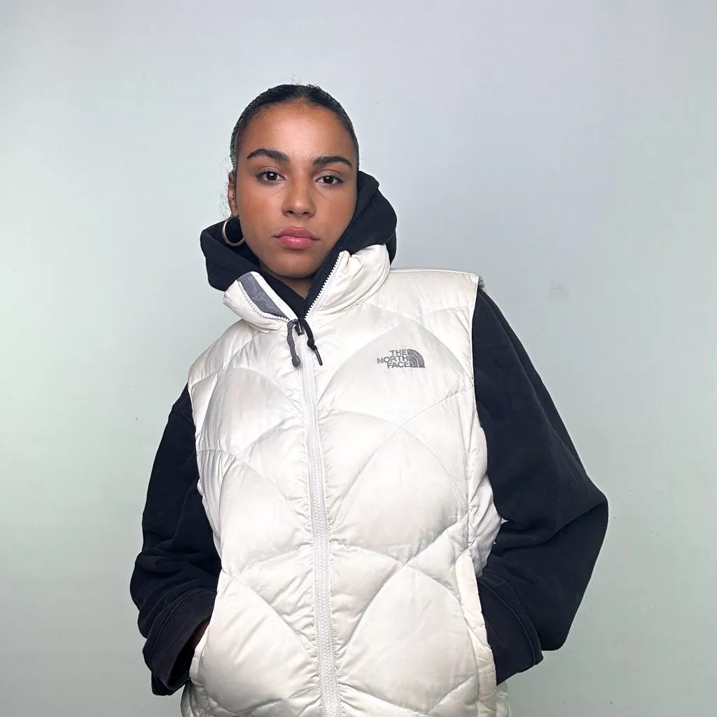 White 90s The North Face 550 Series Puffer Jacket Coat Gilet (XL)