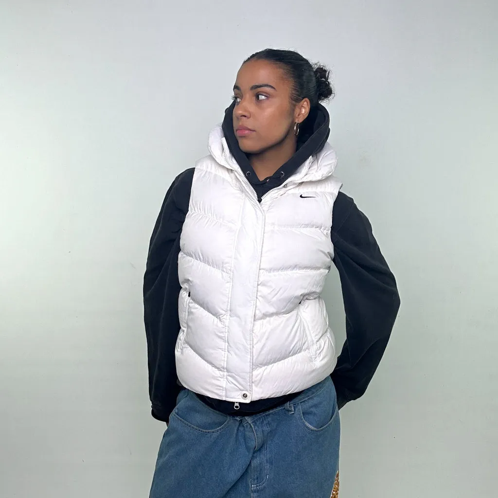 WHITE Y2KS NIKE PUFFER JACKET COAT GILET (