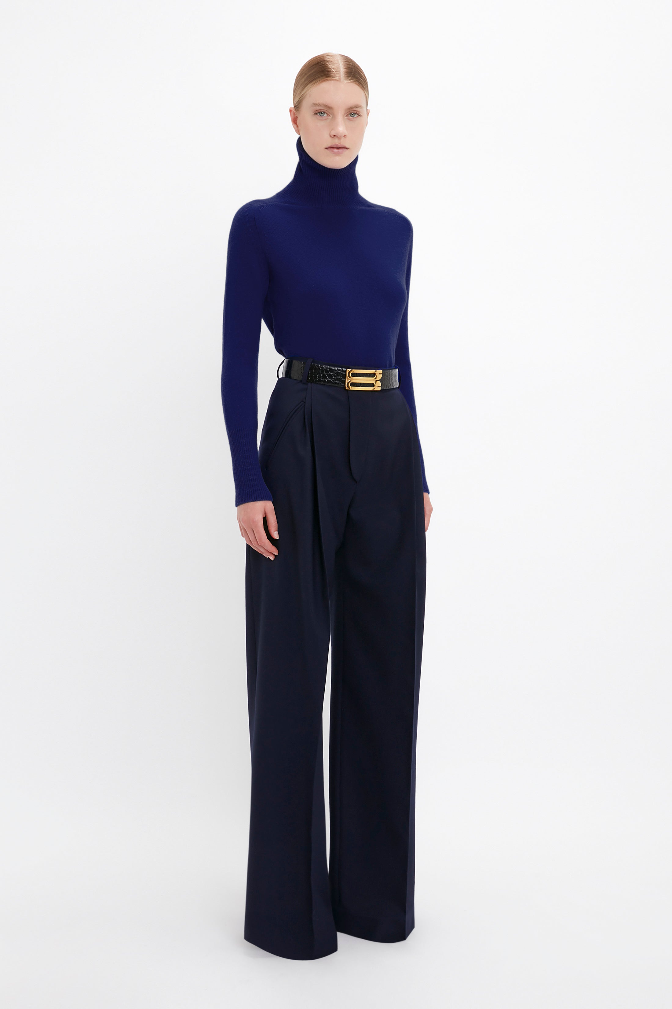 Wide Leg Trouser In Midnight