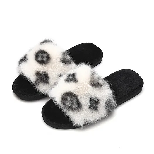 womens luxury brand fluffy comfy slipper