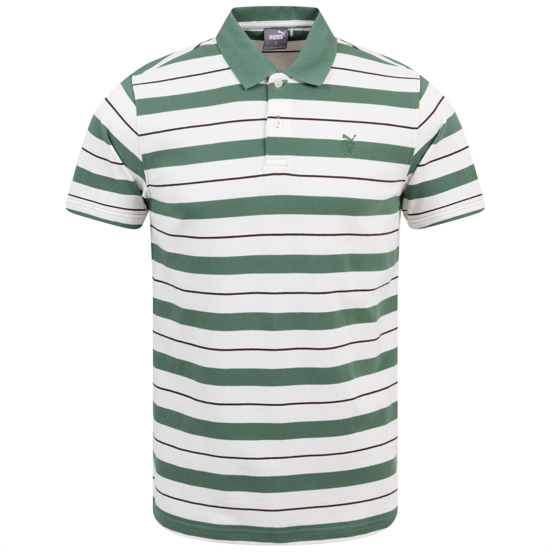 x QGC Sunday Stripe Polo White/Green - SS24