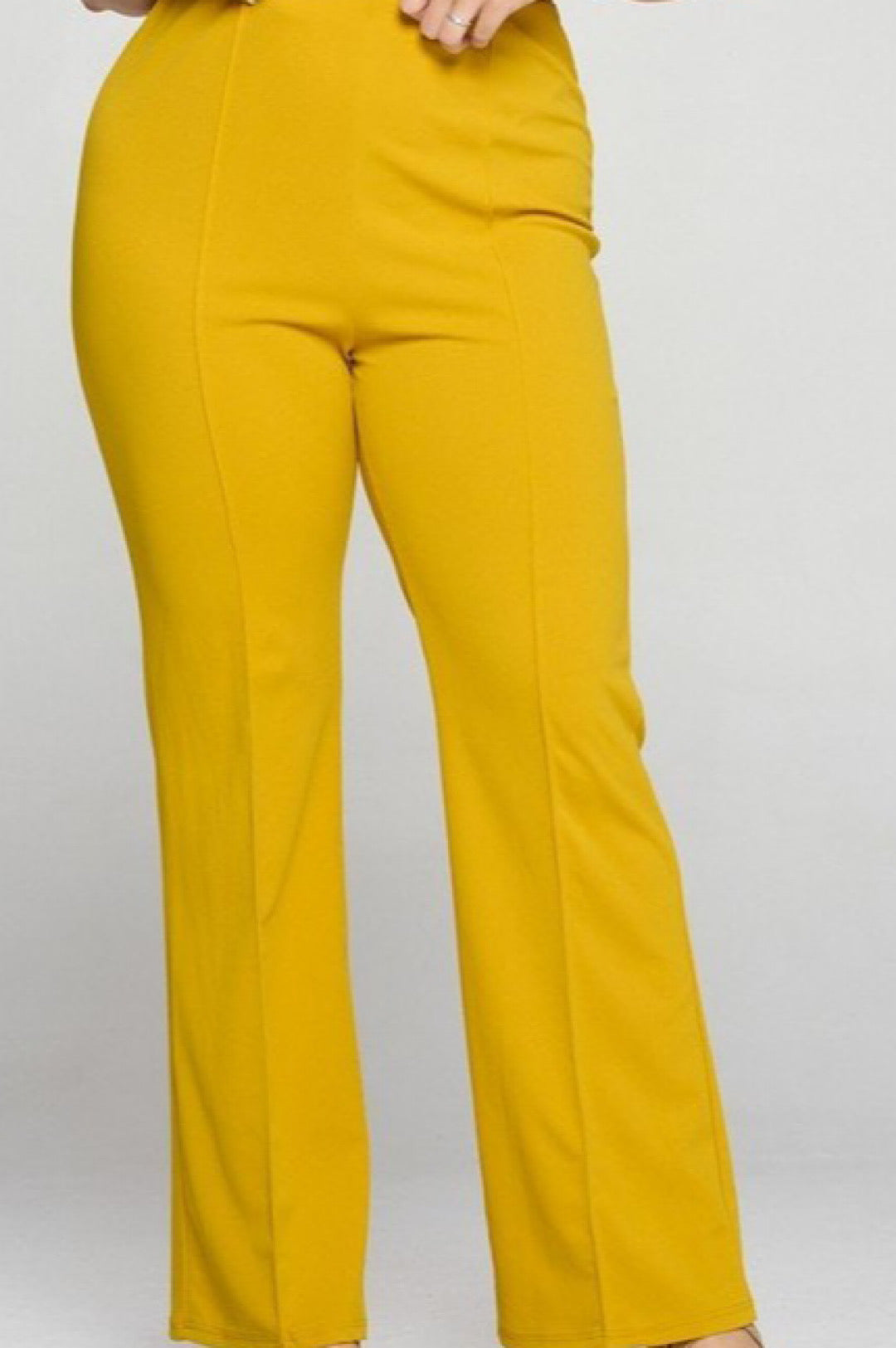 Yellow or Black Techno Crepe Front Seam Pants